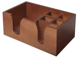 Wooden Bar Caddy - Walnut Effect