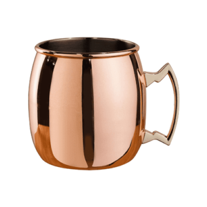 Copper Plated Curved Moscow Mule Mug – Brass Handle