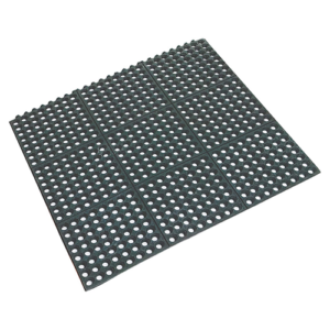 Rubber Floor Mat Black 90 x 90 x 1.2cm – Interlocking