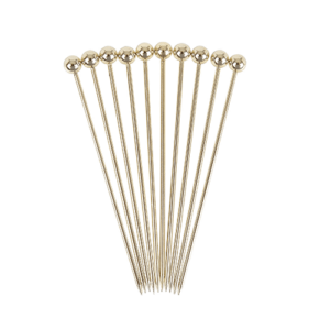 Ball Garnish Pick Gold Plated Pk10