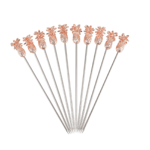 Pineapple Garnish Pick Copper Plated Pk10