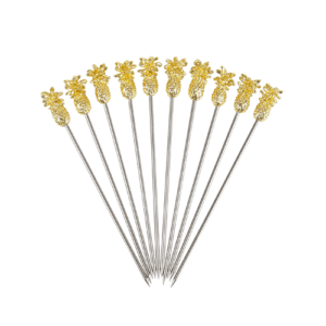 Pineapple Garnish Pick Gold Plated Pk10