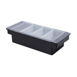 4 Part BLACK Plastic Condiment Holder