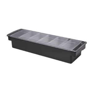 6 Part BLACK Plastic Condiment Holder