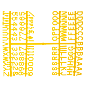 1/2 Inch Letter Set – (660 characters) Yellow