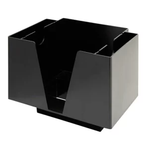 A Black Plastic 3-Part Organiser for a Bar