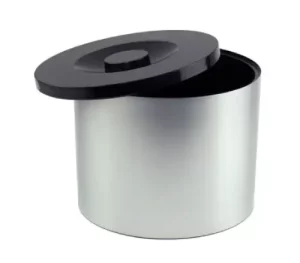 Silver Ice Bucket with a Black Lid 6L