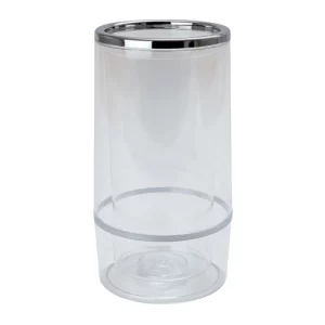 Clear Acrylic and Chrome Wine Cooler