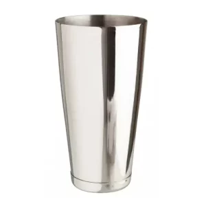 silver stainless steel can which is apart of a cocktail shaker