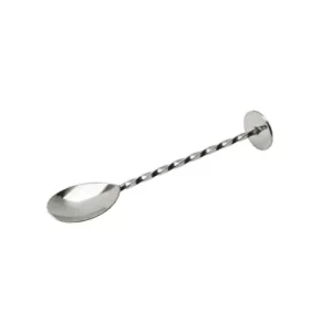 silver gin and tonic short stirring spoons with twisted handle detail