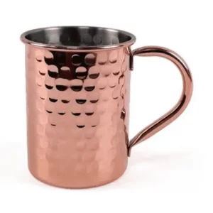 copper plated hammered effect mug