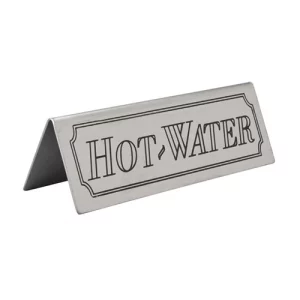 An image of Hot Water Table Sign Stainless Steel