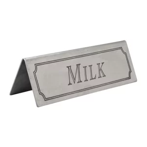 An image of a Milk Table Sign Stainless Steel