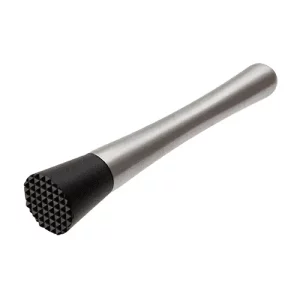 stainless steel muddler with black end