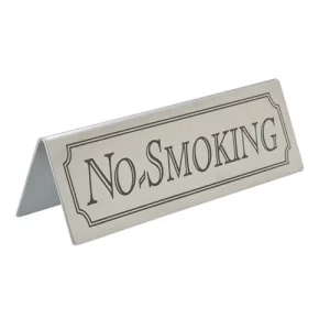 An image of No Smoking Table Sign Stainless Steel