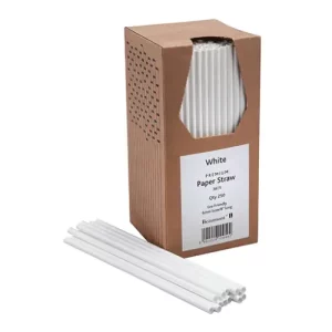 An image of Paper Straws White 20cm