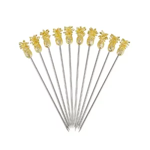 An image of Pineapple Garnish Pick Gold Plated 10.2cm