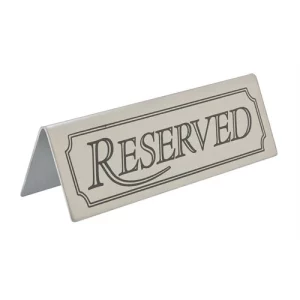 An image of a Reserved Table Sign Stainless Steel