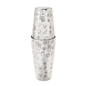 Silver tiki cocktail shaker