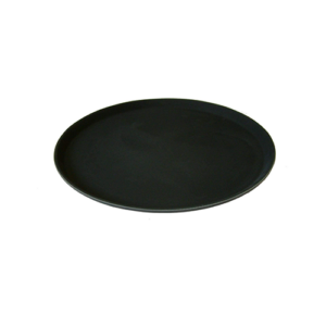 14 Inch Round Black Plastic Non Slip Tray