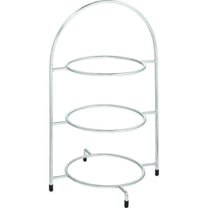 Chrome 3 Tier Plate Stand 16.5″ (42cm)