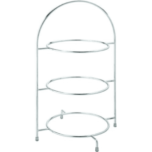 Chrome 3 Tier Plate Stand 17″ (43cm)