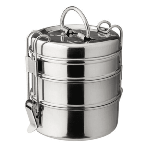 3 Tier Tiffin Box 4.25" (11cm) H: 7.5" (19cm)