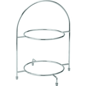 Chrome 2 Tier Cake Plate Stand 12.5″ (32cm)