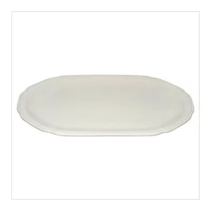 An image of a Bauscher Create Oval Rimmed Plate White 33 x 22cm