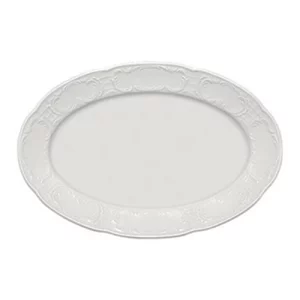 An image of a Bauscher Mozart Oval Rimmed Plate White 28 X 19cm