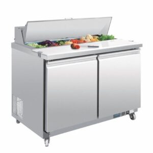 Polar U-Series Double Door Prep Counter Fridge 405L