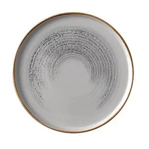 Churchill Super Vitrified Homespun Accents Walled Plate Jasper Grey 21cm