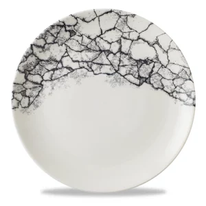 Churchill Super Vitrified Studio Prints Kintsugi Accents Evolve Coupe Plate Quartz Black 16.5cm