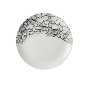 Kintsugi Accents Quartz Black Evolve Coupe Plate 11.25″