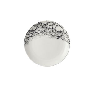 Kintsugi Accents Quartz Black Evolve Coupe Plate 8.67″