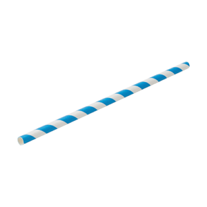 Paper Blue Stripe Straw 8″ (20cm)