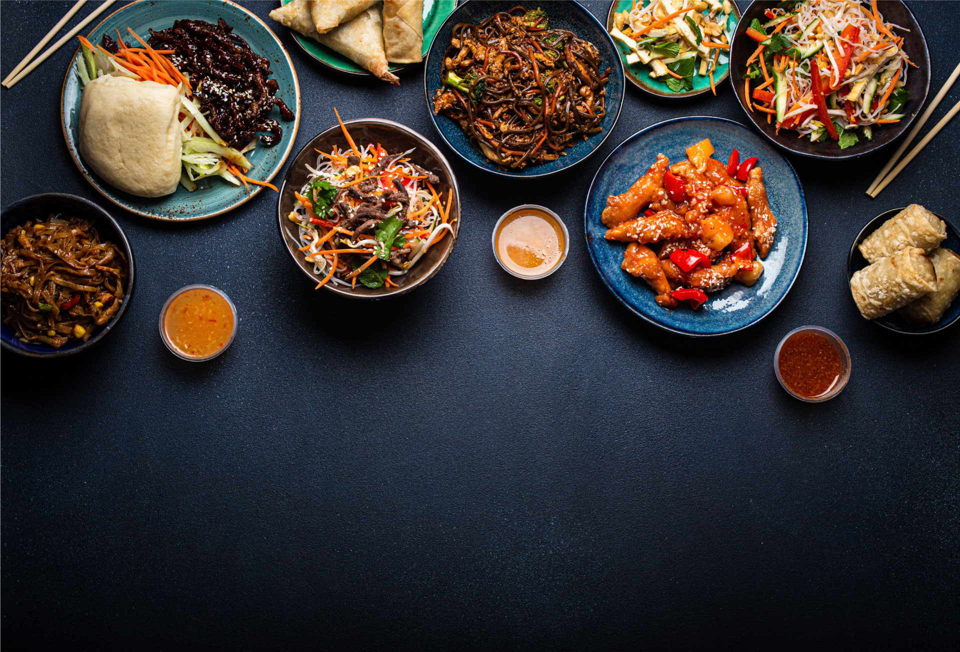 about Ascot Wholesale: an image of Asian food laid on a contemporary table 