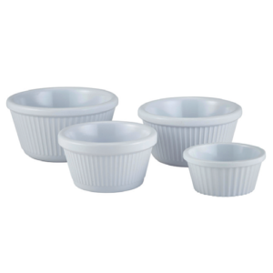 Melamine White Fluted Ramekins