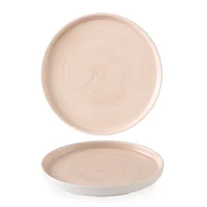 Churchill Super Vitrified Stonecast Canvas Walled Plate Coral 16cm