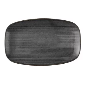 Churchill Super Vitrified Stonecast Raw Chef’s Oblong Plate Black 19.8cm