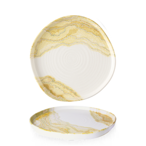 Churchill Super Vitrified Tide Organic Walled Gold Plate 26.6cm/10.5"