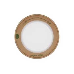 Vegware Round Kraft Paper Lid with Cellophane Window