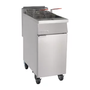 An image of the Buffalo 1 Tank 2 Basket Freestanding Gas Fryer NAT