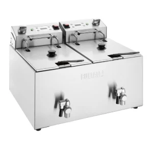 An image of the Buffalo Countertop Double Fryer with Timer - 2x 8L Tanks/Baskets