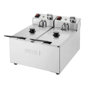 An image of the Buffalo Double Electric Fryer - 2x 3L/101oz