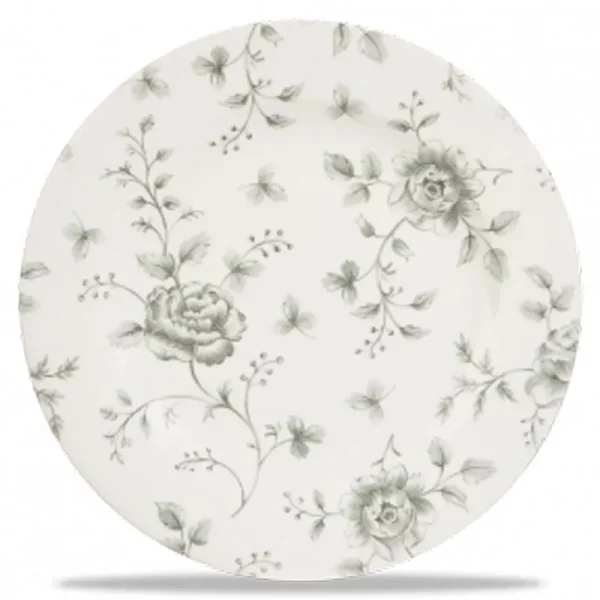 Churchill Super Vitrified Grey Rose Chintz Plate 21cm/8.25"