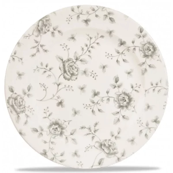 Churchill Super Vitrified Grey Rose Chintz Plate 27.69cm/10.9"