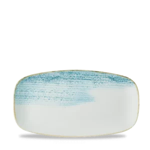 Churchill Super Vitrified Homespun Accents Chefs Oblong Plate Aquamarine 30 x 15.2cm/11.75 x 6"