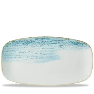 Churchill Super Vitrified Homespun Accents Chefs Oblong Plate Aquamarine 35.5cm/14"