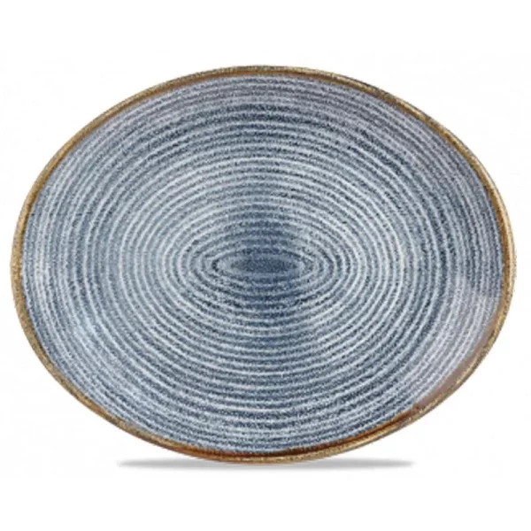 Churchill Super Vitrified Homespun Oval Plate Slate Blue 32cm/12.5"